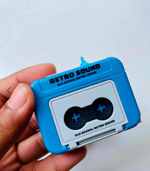 Retro Sound Cassette Keychain open back view